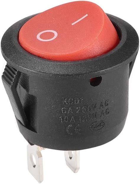 Amazon Uxcell Spst Boat Rocker Switch Round Toggle Switch Red For