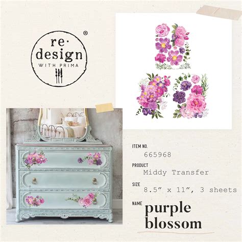 Redesign Middy Decor Transferfolie Purple Blossom