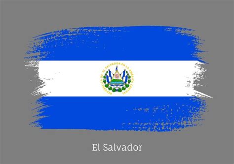 Premium Vector El Salvador Official Flag In Shape Of Brush Stroke