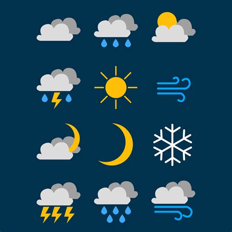 Weather Icon Set Vector Art, Icons, and Graphics for Free Download