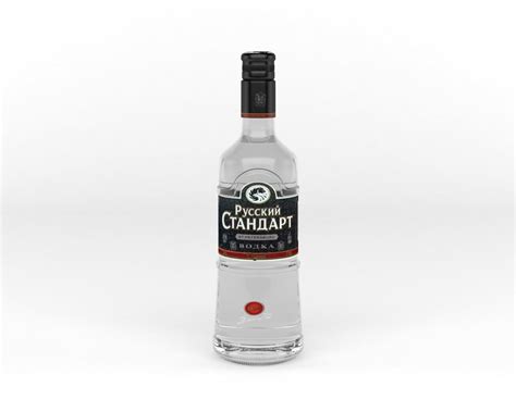 Russian Standart Vodka Bottle 3d Model Cgtrader