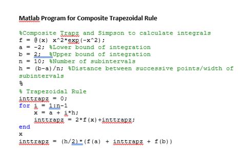 Solved Create A Matlab Program With Function Handles In