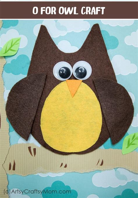 O for Owl Craft with Printable Template - Artsy Craftsy Mom