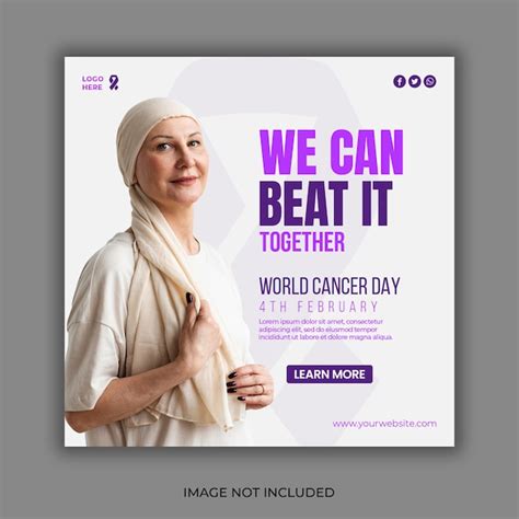 Premium Psd World Cancer Awareness Day Social Media Post And