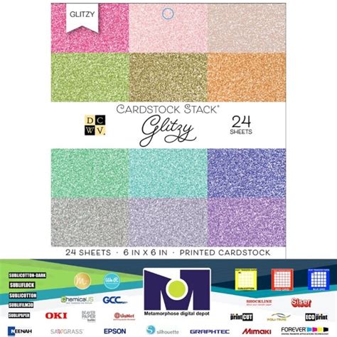 DCWV MAT STACK DCWV 6 X 6 GLITZY GLITTER CARDSTOCK 24 SH PS