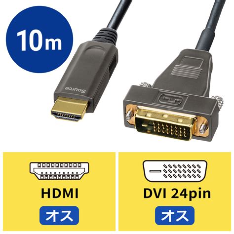 Hdmi Dvi Aoc（光ファイバ）ケーブル・10m｜サンプル無料貸出対応 Km Hd21 Fb100 サンワダイレクト