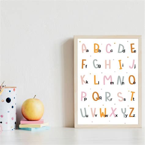 ABC Kinderposter Alphabet 2er Set Lernposter Buchstaben Zahlen