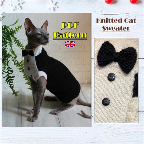 Pattern Sphynx Cat Sweater Knitted Cat Clothes Cat Clothes Etsy