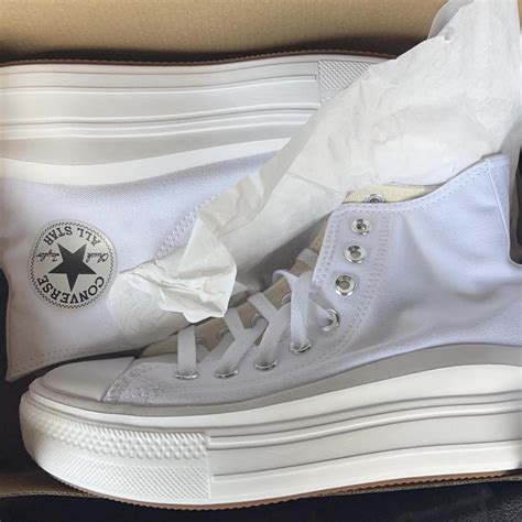 White Hightop Platform Converse - size 7 - never... - Depop