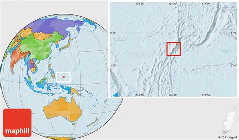 Political Location Map of Peleliu