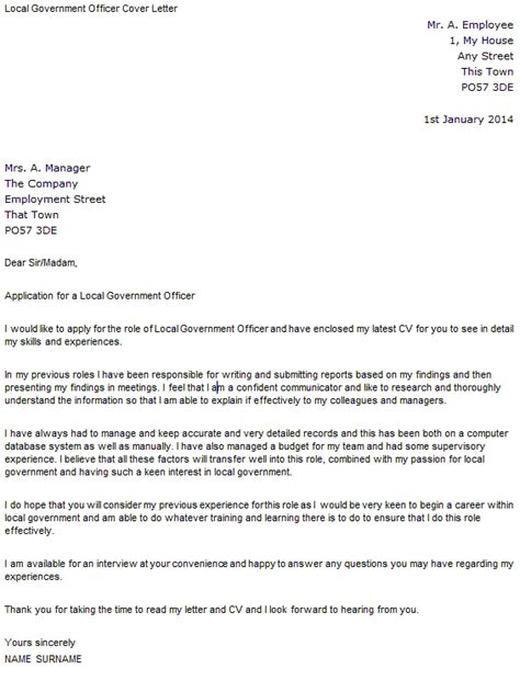 local government officer cover letter  learnistorg
