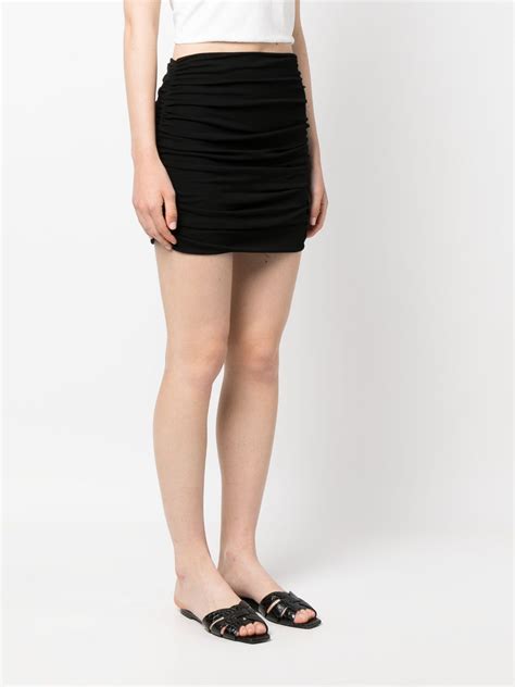 Tory Burch Ruched High Waisted Mini Skirt Black Farfetch