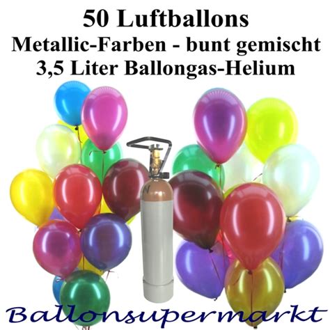 Midi Set Bunte Luftballons Metallic Mit Helium Midi Set