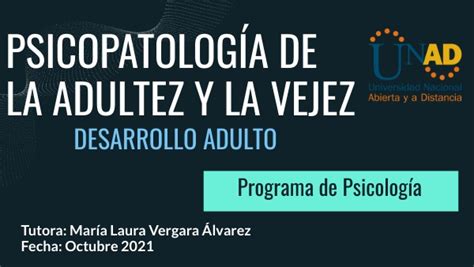 RED PSICOPATOLOGÍA DE LA ADULTEZ Y LA VEJEZ