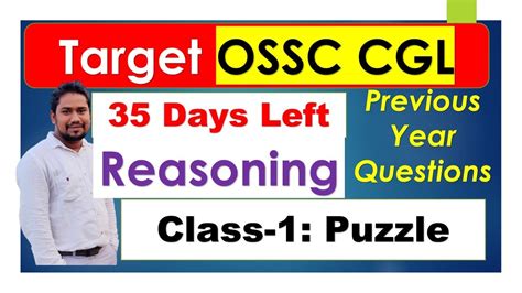 OSSC CGL Reasoning Class 1 Puzzle Sitting Arrangement YouTube