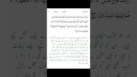 Surah Al Baqarah Ayat No 25 Urdu Translation Quranrecitation Urdurecitation Quran