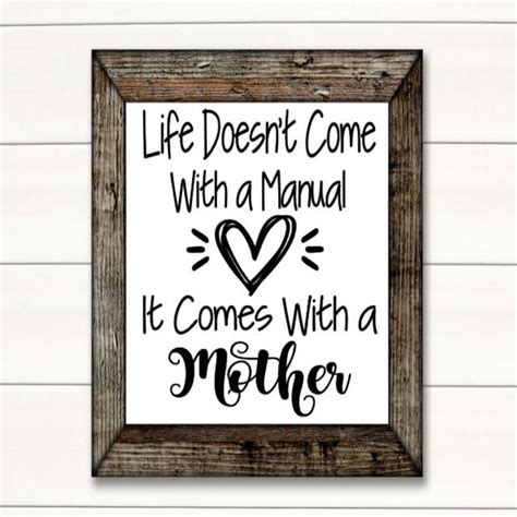 Life Doesnt Come With A Manual It Comes With A Mom Svg Etsy