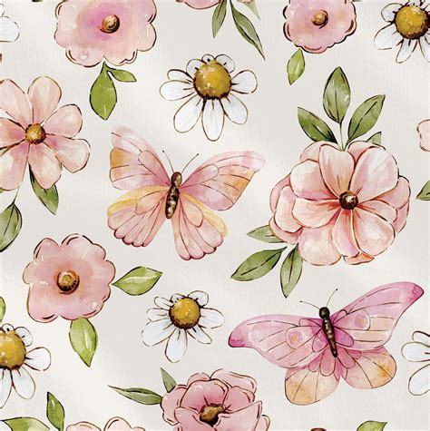 Pink Floral Cream Hopland Fabrics