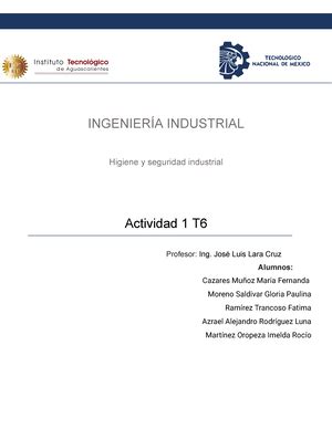 Actas Seguridad E Higiene INGENIERÍA INDUSTRIAL HIGIENE Y SEGURIDAD