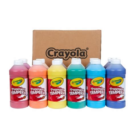 Crayola Premier Tempera Paint Set 16 Oz Assorted Colors Set Of 12