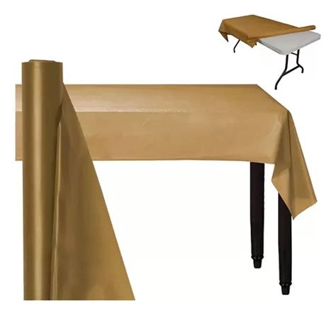 Mantel En Rollo M Pl Stico Desechable Dorado Amscan Color Oro Liso