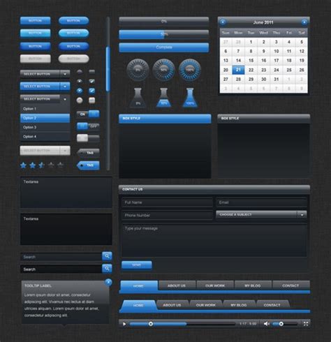 High Quality Psd Ui Web Design Elements