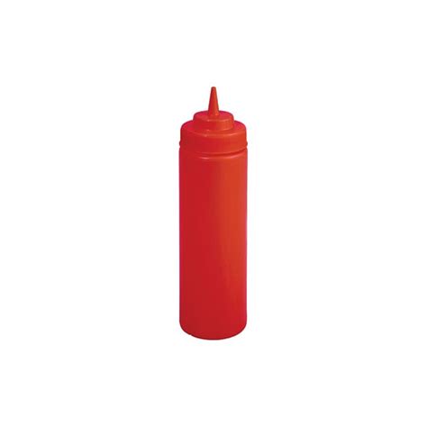 Winco Psw 24r 24 Oz Red Wide Mouth Squeeze Bottle 6pack Maxchef