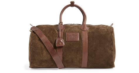 Polo Ralph Lauren Suede Heritage Duffle Bag In Brown For Men Lyst