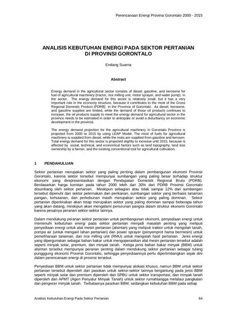 Pdf Analisis Kebutuhan Energi Pada Sektor Topografi Tanah Di