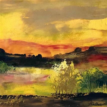 Peinture Soir E Dans La Montagne Par Dalban Rose Carr D Artistes