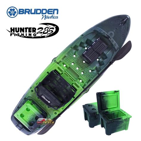 Caiaque De Pesca Brudden Náutica Hunter Fishing 285 Pro Combo Cor Lima