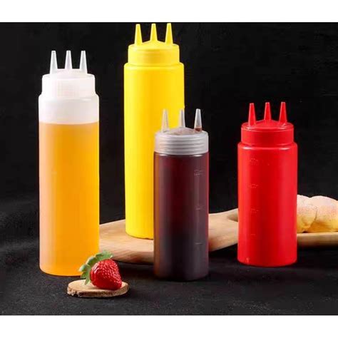 Jual Botol Tempat Saos Saus Kecap Mayonaise Cuka Plastik Mutu Putih