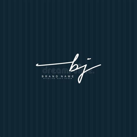 Handwritten Signature Logo For Initial Letter Bj Vector Logo Template