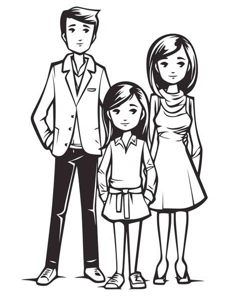 black and white family 26848841 Vector Art at Vecteezy