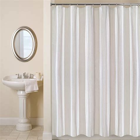 Home Classics® Eyelet Stripe Fabric Shower Curtain