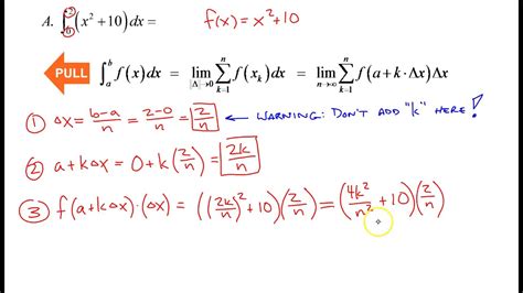 Rewriting A Definite Integral As A Limit Of A Riemann Sum Youtube