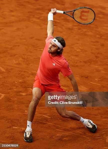 Stefanos Tsitsipas Of Greece Plays A Backhand Against Thiago Monteiro