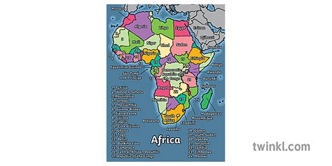 Map Of Africa Continent Maps Geography Ks1 Illustration Twinkl