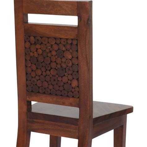 Parkerton Handcrafted Solid Wood Log Back Dining Chair Set Of