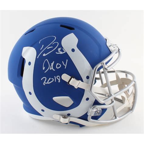 Darius Leonard Signed Colts Full Size Amp Alternate Speed Helmet Inscribed Droy 2018 Beckett