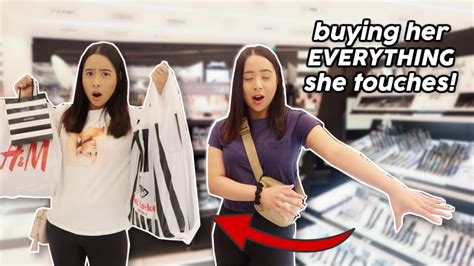 Buying Everything My Sister Touches Blindfolded Youtube