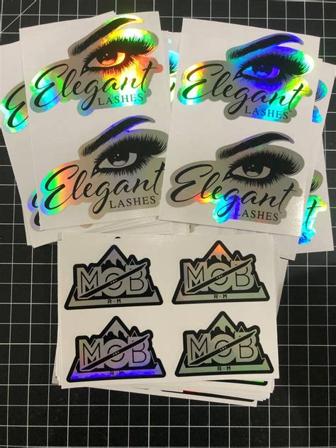 Custom Die Cut Holographic Stickers Logo Holographic Labels Etsy