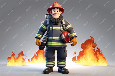 Premium Photo | Firefighter Cartoon Character Illustration