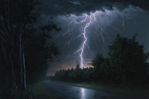 Chuva De Raios E Trov Es Em Uma Noite Tempestuosa De Julho Foto Premium