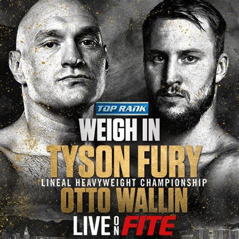 Weigh In: Fury vs Wallin - Free Replay - TrillerTV - Powered by FITE