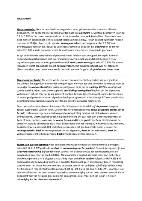 Samenvatting Blok Bestuursrecht Privaatrecht Het Privaatrecht