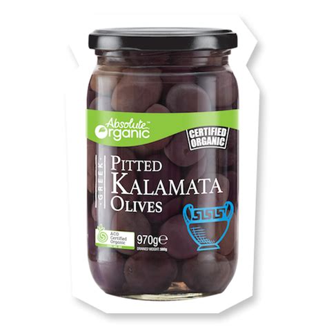 Greek Pitted Kalamata Olives 970g Absolute Organic