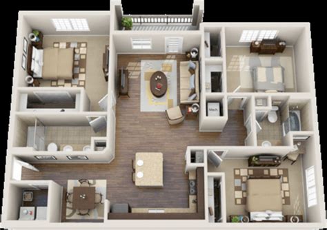 Luxury Apartment Floor Plans 3 Bedroom Printable Templates Free