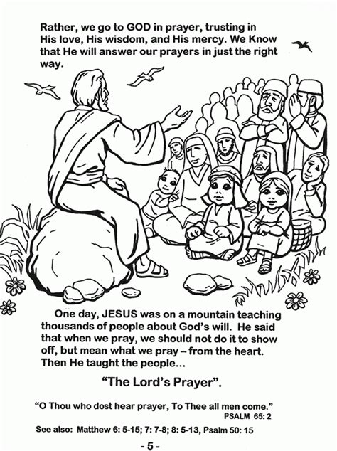 The Lord S Prayer Coloring Pages For Children - Coloring Home