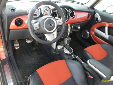 Black/Orange Interior 2006 Mini Cooper S Convertible Photo #60261656 | GTCarLot.com